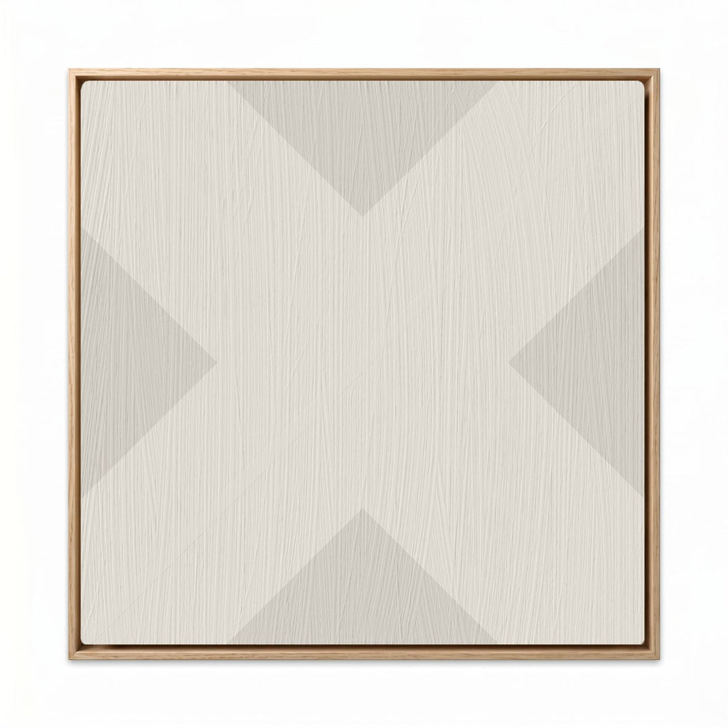 X Mark, Minimalist Geo Art on Framed Canvas