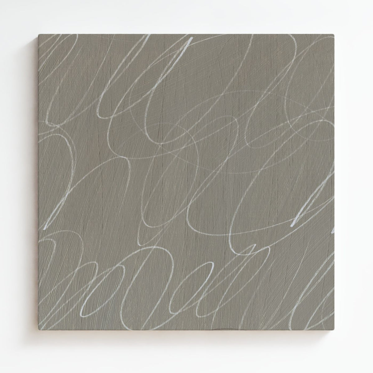 Abstract Neutral Framed Canvas Wall Art in French Linen