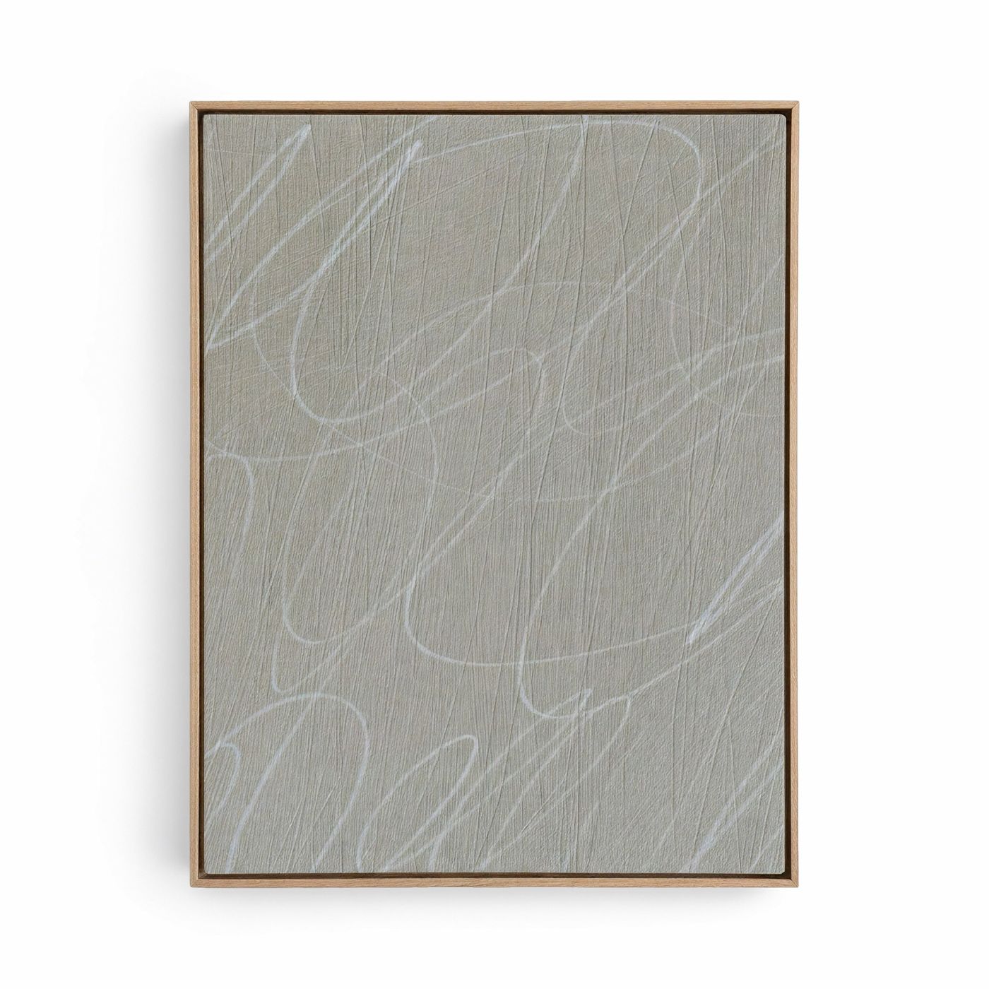 Gestural Marks in Stone Gray Framed Wall Art