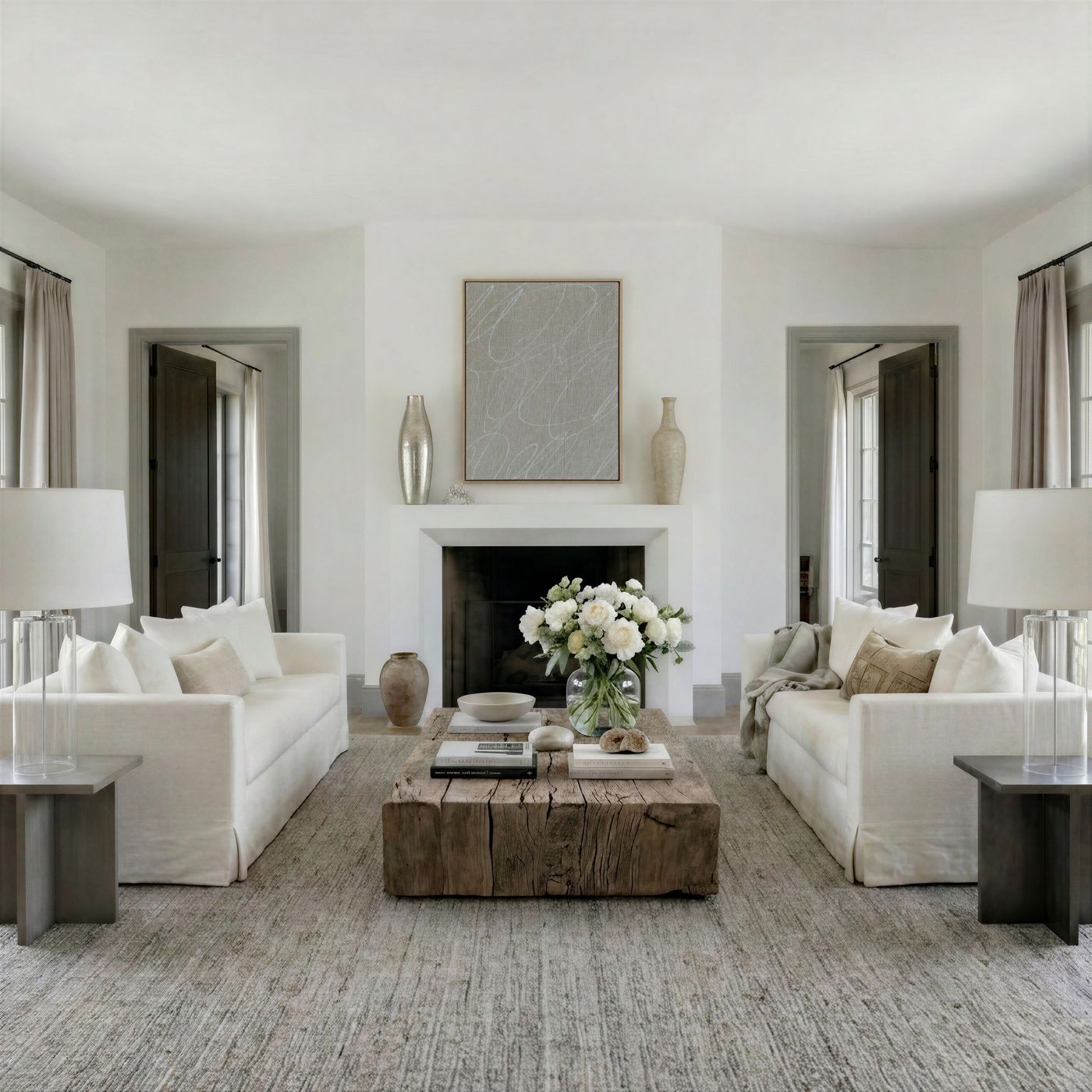 Gestural Marks in Stone Gray Framed Wall Art