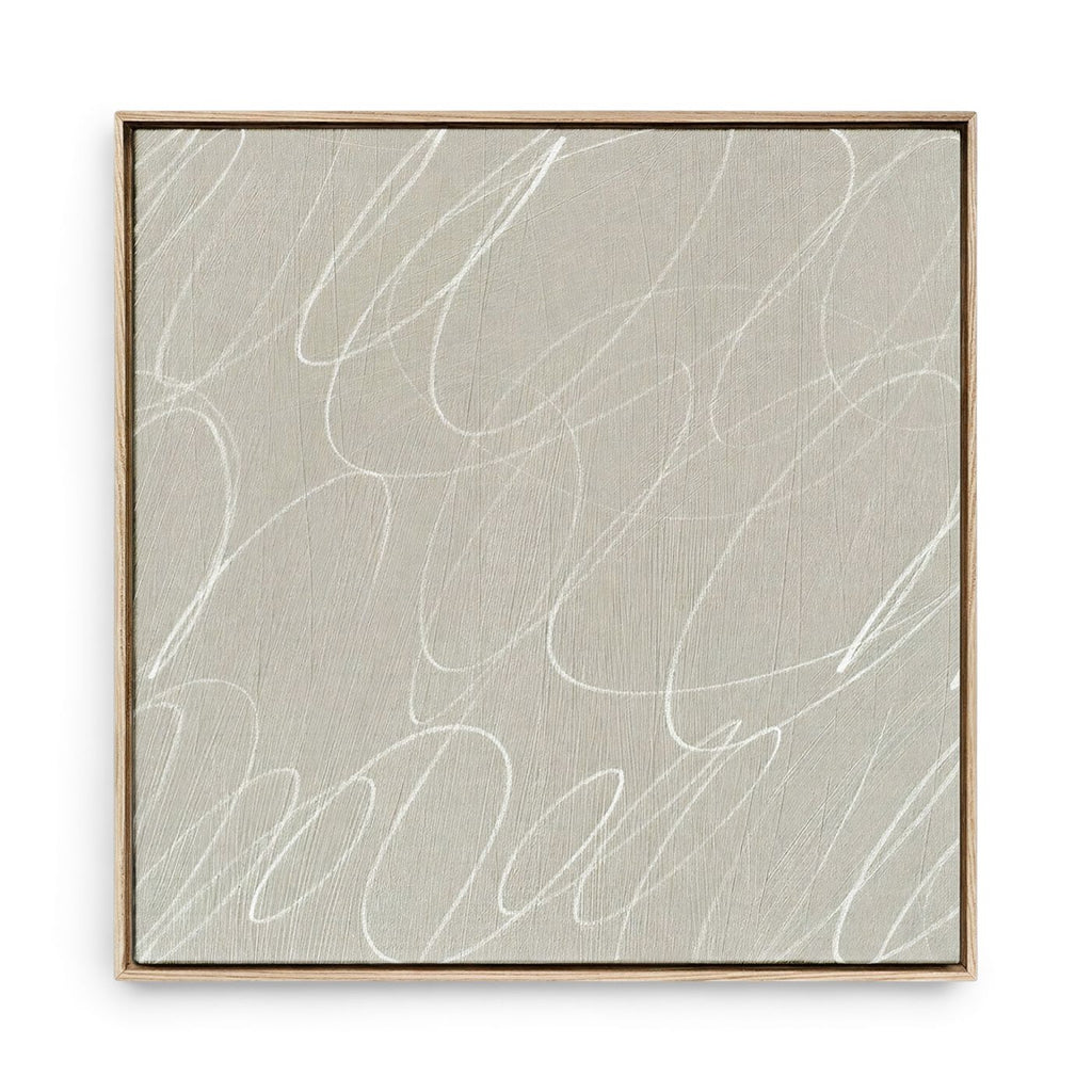 Abstract Marks in French Linen Framed Canvas Wall Art