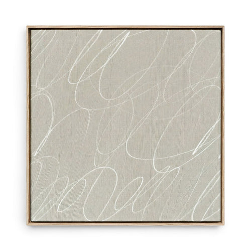Abstract Marks in French Linen Framed Canvas Wall Art